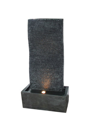 Aqua Creations Ramsey Black Wall Mains Plugin Powered Water Feature with Protective Cover