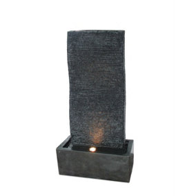 Aqua Creations Ramsey Black Wall Solar Water Feature with Protective Cover