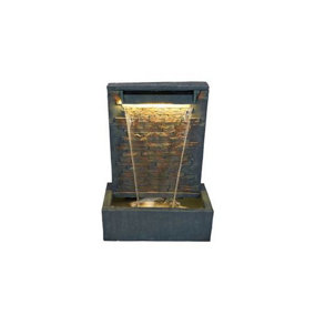 Aqua Creations Reigate Brick Cascade Mains Plugin Powered Water Feature with Protective Cover