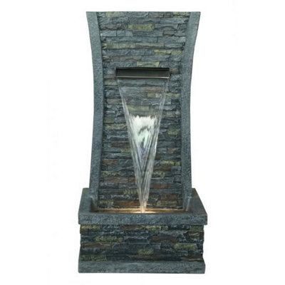 Aqua Creations Richmond Brick Cascade Solar Water Feature with Protective Cover