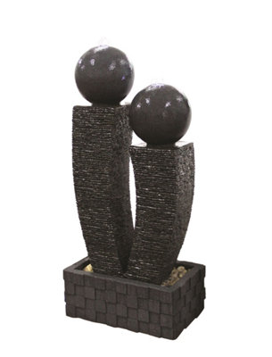 Aqua Creations Ripple Columns with Spheres Solar Water Feature with Protective Cover