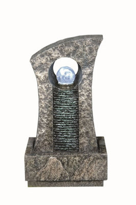 Aqua Creations Ripple Effect Crystal Ball Mains Plugin Powered Water Feature with Protective Cover