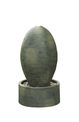 Aqua Creations Rippled Green Oval Mains Plugin Powered Water Feature