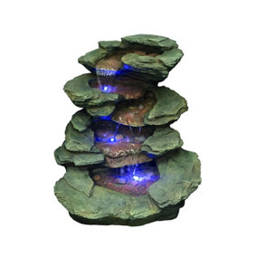 Aqua Creations Seattle Slate Falls River Mains Plugin Powered Water Feature with Protective Cover