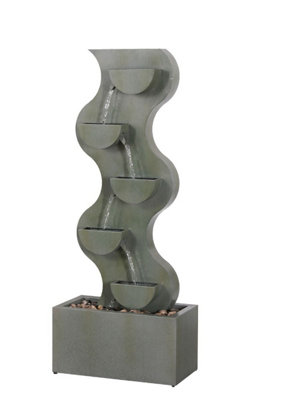 Aqua Creations Sondrio Zinc Metal Mains Plugin Powered Water Feature with Protective Cover