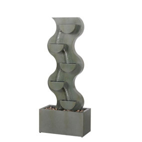 Aqua Creations Sondrio Zinc Metal Mains Plugin Powered Water Feature with Protective Cover