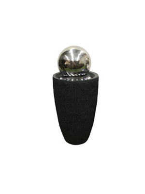 Aqua Creations Spinning Stainless Steel Ball Mains Plugin Powered Water Feature with Protective Cover