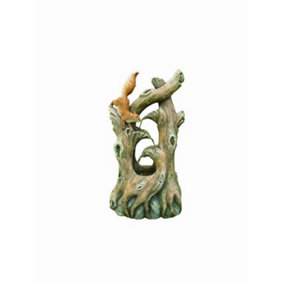 Aqua Creations Squirrel on Branches Solar Water Feature with Protective Cover