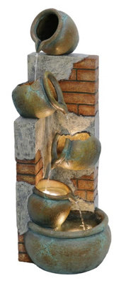 Aqua Creations Stockholm Pouring Pots Mains Plugin Powered Water Feature