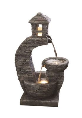 Aqua Creations Stone Pouring Lantern Mains Plugin Powered Water Feature