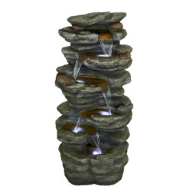 Aqua Creations Tampa Slate Falls Mains Plugin Powered Water Feature with Protective Cover