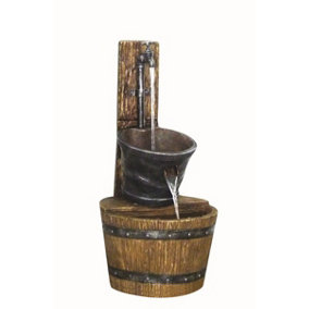 Aqua Creations Tap on Post with Barrel Mains Plugin Powered Water Feature with Protective Cover