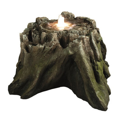 Aqua Creations Tree Trunk Section Solar Water Feature