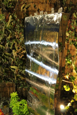 Aqua Creations Trio Cascade Fountain Medium (Grey) Solar Water Feature with Protective Cover