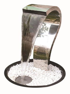 Aqua Creations Tripoli Stainless Steel Mains Plugin Powered Water Feature with Protective Cover