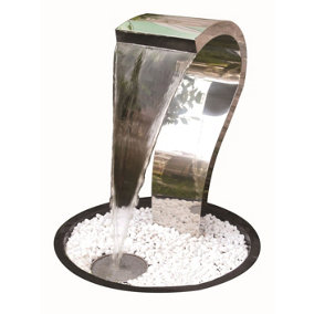Aqua Creations Tripoli Stainless Steel Mains Plugin Powered Water Feature with Protective Cover