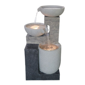 Aqua Creations Vienna Pouring Bowls Mains Plugin Powered Water Feature with Protective Cover