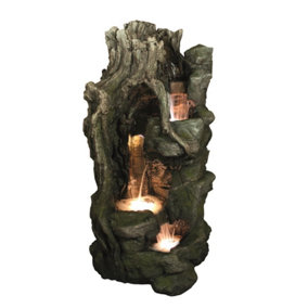 Aqua Creations Woodland Multi Falls Solar Water Feature with Protective Cover