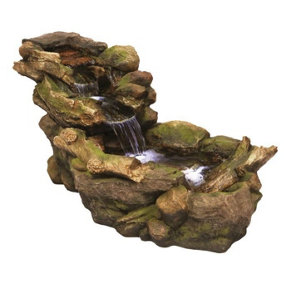 Aqua Creations Woodland River Solar Water Feature with Protective Cover