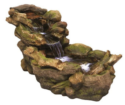 Aqua Creations Woodland River Solar Water Feature with Protective Cover