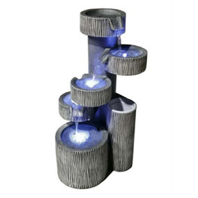 Aqua Creations Wyoming Stacked Bowls Mains Plugin Powered Water Feature with Protective Cover