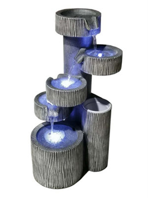 Aqua Creations Wyoming Stacked Bowls Solar Water Feature with Protective Cover