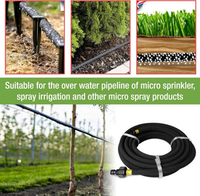 Aqua Drop Soaker Garden Hose-30m Flexible Hose Pipe-Premium Recycled Rubber Irrigation Pipe with 20 Soaker Hose Pegs - 4