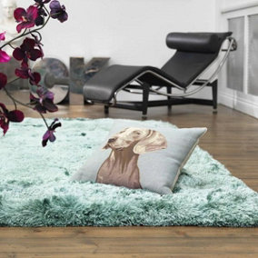 Aqua Handmade , Luxurious , Modern , Plain , Shaggy , Sparkle Easy to Clean Rug for Living Room, Bedroom - 120cm X 170cm