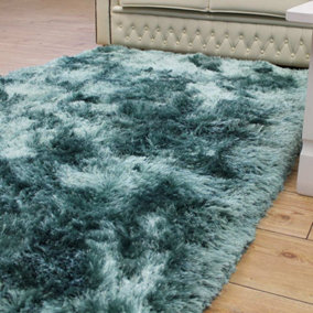 Aqua Handmade , Luxurious , Modern , Plain , Shaggy , Sparkle Easy to Clean Rug for Living Room, Bedroom - 140cm X 200cm