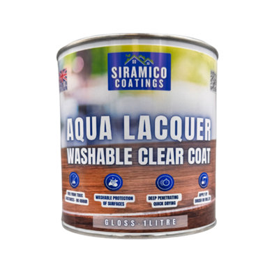 Aqua Lacquer - Clear Gloss - 1 Litre - waterbased, no odour, multi-surface lacquer