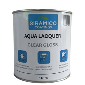 Aqua Lacquer - Clear Gloss - 1 Litre - waterbased, no odour, multi-surface lacquer