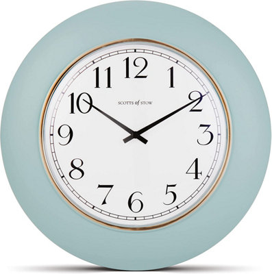 Aqua Large Round Wall Clock - Modern Battery-Operated Arabic Numerals ...