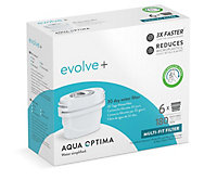 Aqua Optima Water Filter Evolve+ 6 pack (6 Months Supply), Brita Compatible