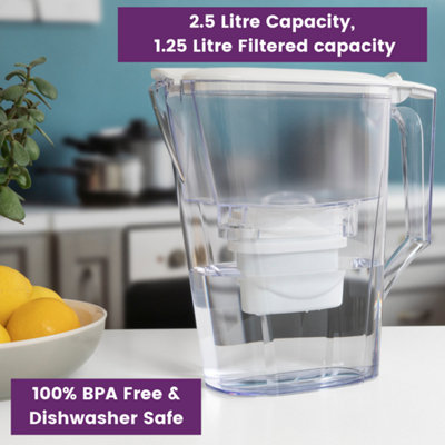 Aqua Optima Water Filter Jug Liscia 2.5 Litre & 6 Evolve+ Filters (6 Month Pack)