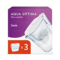 Aqua Optima Water Filter Jug Liscia 2.5L & 3 x Evolve+ Filters (3 Months Pack)