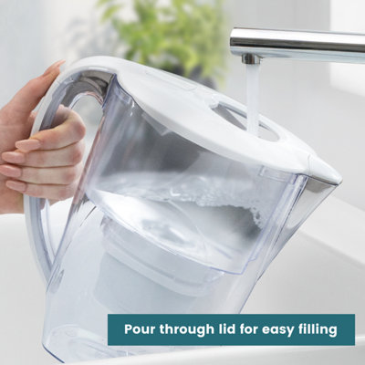 Aqua Optima Water Filter Jug Oria 2.8L & 1 Evolve+ Filter (1 Month Pack) White