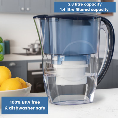 Aqua Optima Water Filter Jug Oria 2.8L & 3 Evolve+ Filters (3 Month Pack) Blue