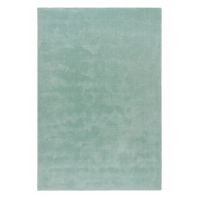 Aqua Plain Rug, Easy to Clean Wool Rug, Handmade Modern Rug for Bedroom, Living Room, & Dining Room-120cm X 170cm