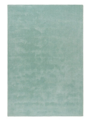 Aqua Plain Rug, Easy to Clean Wool Rug, Handmade Modern Rug for Bedroom, Living Room, & Dining Room-200cm X 300cm
