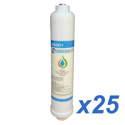 Aqua Quality AQ001 Inline Fridge Water Filters Compatible with Samsung, GE, Daewoo, LG, Beko & More (25 Pack)