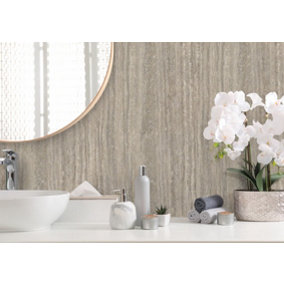 Aquabord 2x Shower Wall Panels Bundle - Roman Marble - includes panels, trims, adhesive, sealant etc.