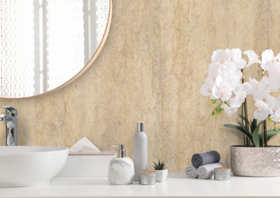 Aquabord PVC T&G Bathroom Wall Panels - Sandstone - Single Panel