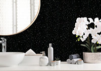 Aquabord PVC T&G Shower Wall Panels - Black Sparkle - Offer includes 1 panel, 1 tube adhesive, and 1 edge trim