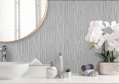 Aquabord PVC T&G Shower Wall Panels - Graphite Driftwood - Offer includes 1 panel, 1 tube adhesive, and 1 edge trim Price Comparisons | Compare The Build