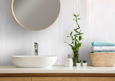 Aquaclad Bathroom Cladding - White Ash 2.6m - Offer Includes Panels, 1 ...