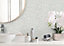 Aquaclad Bathroom Cladding -  White Sparkle 2.6m  - Offer includes panels, 1 adhesive & 1 edge trim