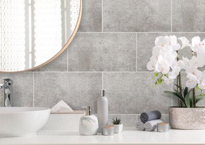 Aquaclad Panels for 2 Wall Shower - Tile Effect Slate - Bundle includes ...