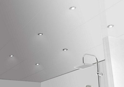 Aquaclad White Gloss 3m Ceiling Panels - Offer includes fixing screws & 3 edge trim