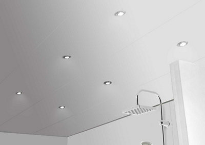 Aquaclad White Satin 2.8m Ceiling Panels - Offer includes fixing screws & 3 edge trim