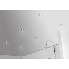 Aquaclad White Satin 3m Ceiling Panels - Offer includes fixing screws & 3 edge trim
